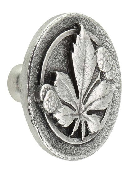 Horse Chestnut Cabinet Knob in Brilliant Pewter.
